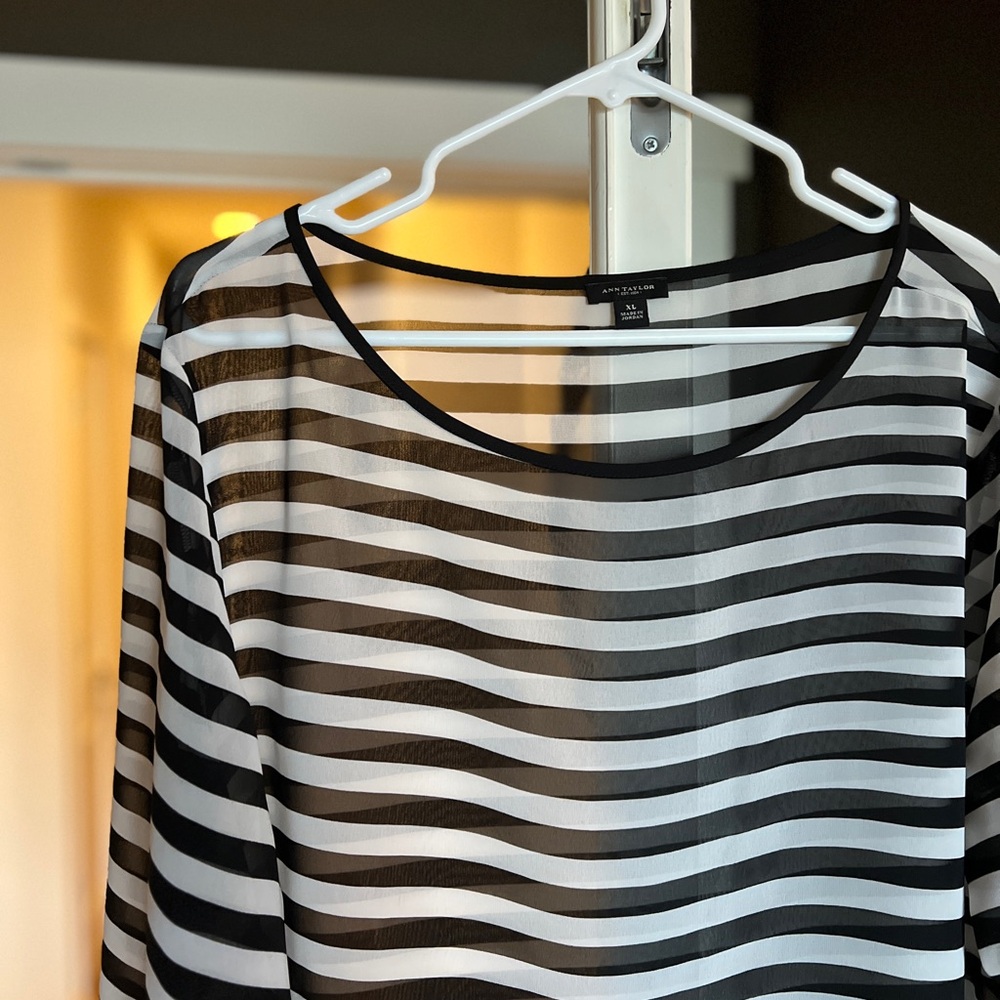 Ann Taylor stripe blouse - Picture 3 of 4
